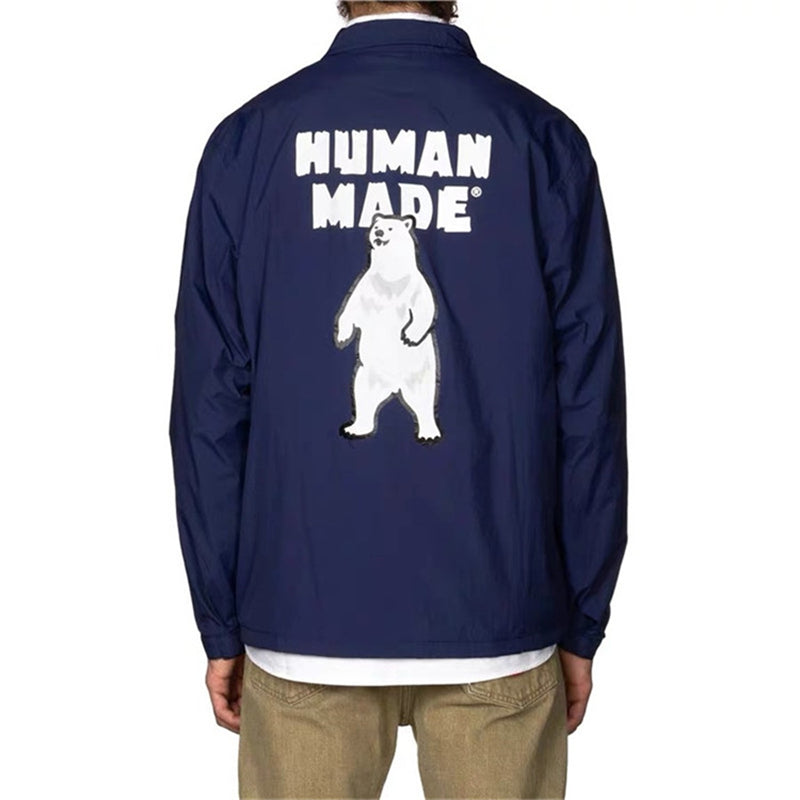 HUMAN MADE Veste Hommes Femmes Polaire Ours Polaire Vintage Imperméable Coupe-Vent Veste Manteaux