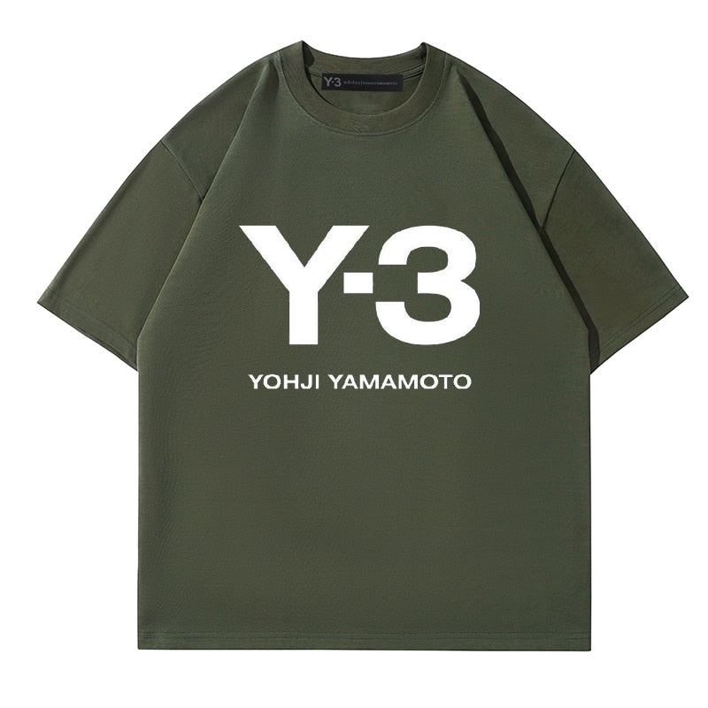 YOHJI YAMAMOTO Y-3 Style Japonais Impression Graphique T-shirt Décontracté Lâche