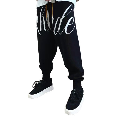 RHUDE Streetwear Pantalon de jogging long Designer en laine