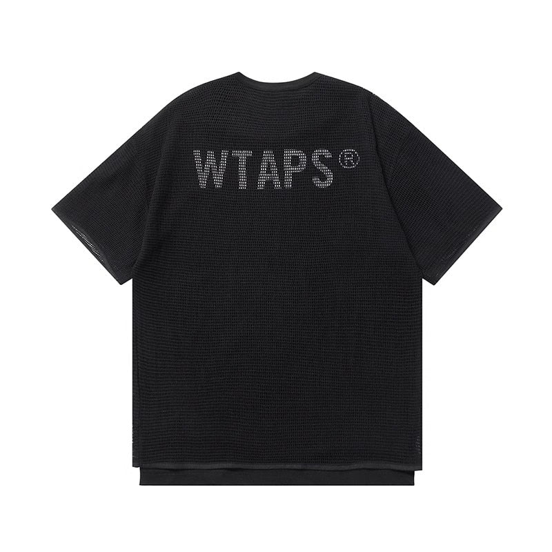 WTAPS t-shirt à manches courtes été nouvelle grille tissu bicouche ensemble deux pièces japonais ample et confortable col rond