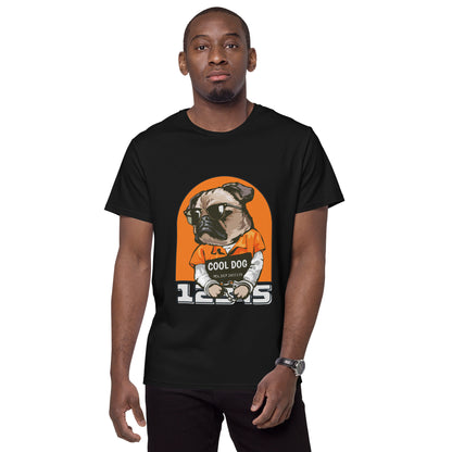 T-shirt  LOSPRAGUA Cool Dog Illustré Noir Orange