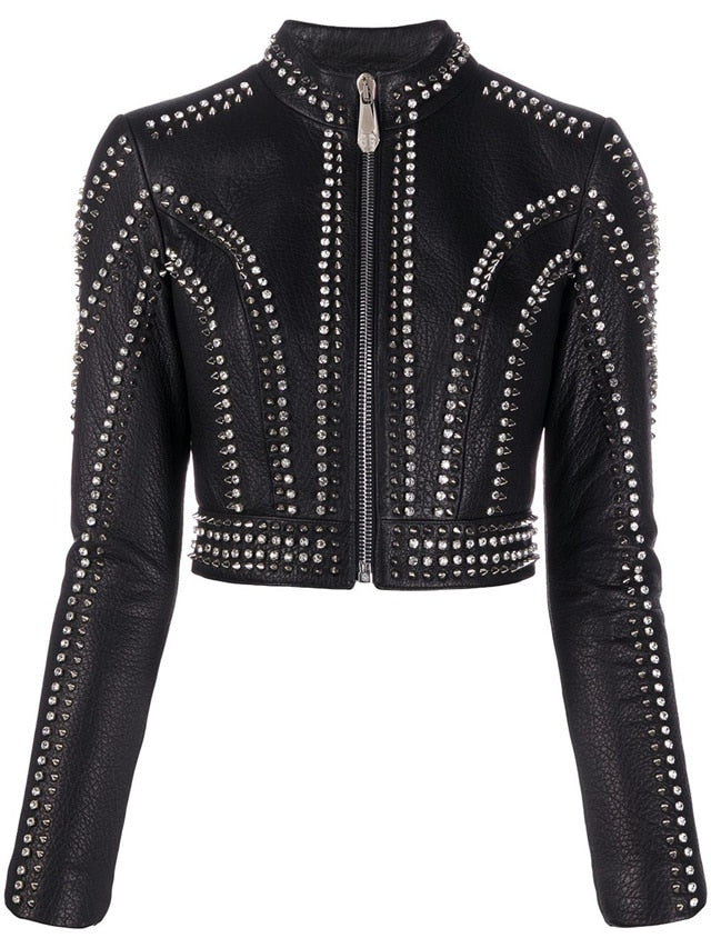 PHILIPP PLEIN veste en cuir peau de mouton