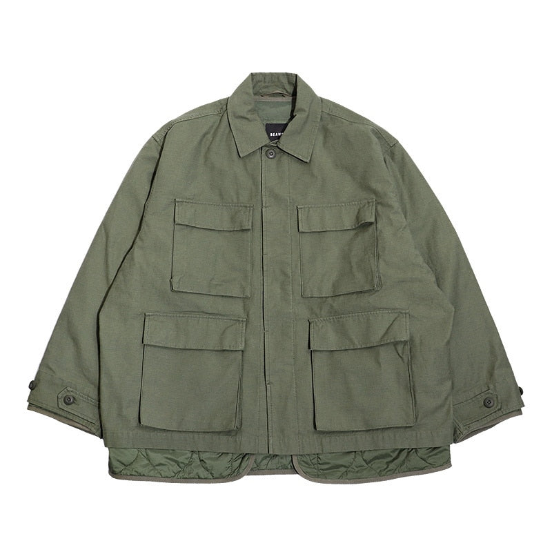 BEAMS Style militaire quatre poches Vintage coton