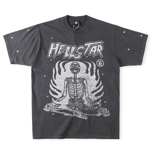 HELLSTAR T-shirt High Street Vintage À Manches Courtes Top Tee Crâne Imprimer