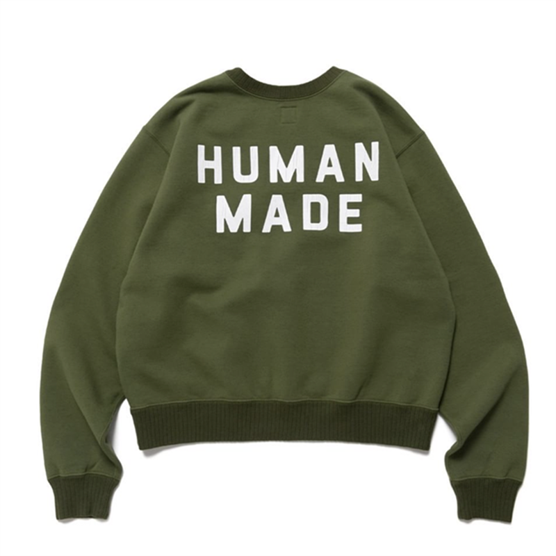 HUMAN MADE Japonais Simple POCHE Col Rond Pull En Peluche