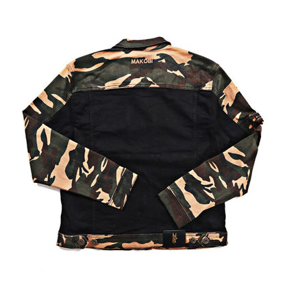 MAKOBI vestes Camouflage Patchwork Manteaux Streetwear Oversize