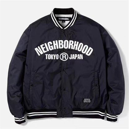 NEIGHBORHOOD Letters Nylon Baseball Veste décontractée