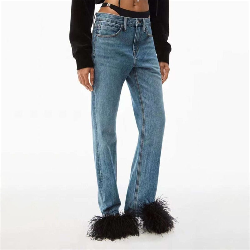 ALEXANDER WANG Jean à superposition de bikini bleu