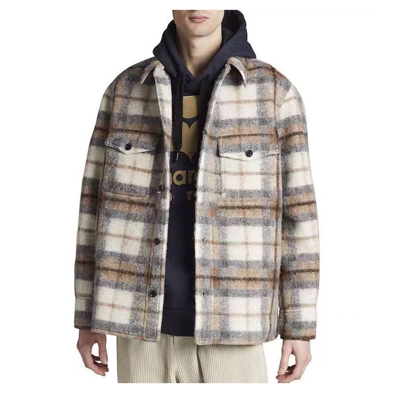 CACTUS JACK Hip Hop surdimensionné polaire treillis chemise veste manteau hommes & femmes épais Baggy à manches longues laine Plaid vestes automne et hiver