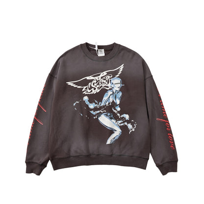 SAINT MICHAEL Sweat Vintage Streetwear À Capuche Surdimensionné Mode Pull Kanye West