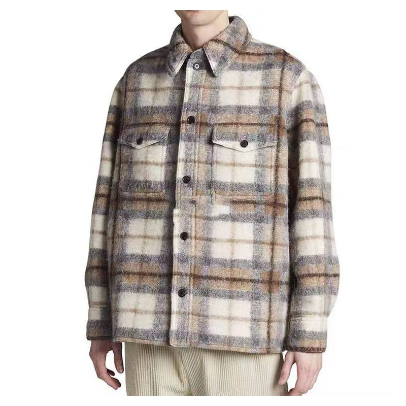 CACTUS JACK Hip Hop surdimensionné polaire treillis chemise veste manteau hommes & femmes épais Baggy à manches longues laine Plaid vestes automne et hiver