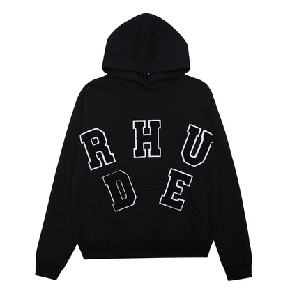 RHUDE chenille patch broderie lettre Hoodies