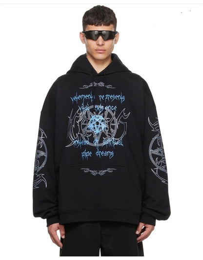 VETEMENTS Lettre Imprimé Broderie High Street Sweat à capuche sport oversize