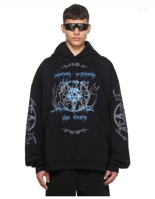 VETEMENTS Lettre Imprimé Broderie High Street Sweat à capuche sport oversize