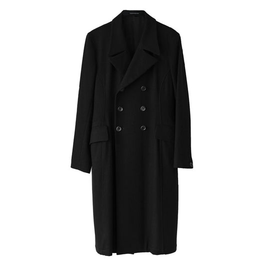 YOHJI YAMAMOTO – manteau en laine à Double corbeau brodé au dos