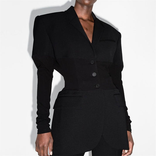 MUGLER blazer été costume mode coréenne taille élastique ajustée à manches longues