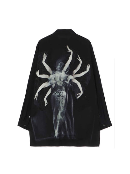 YOHJI YAMAMOTO Superposition de chemises Phantom Ashura style sombre Unisexe Owens tops Chemises noires