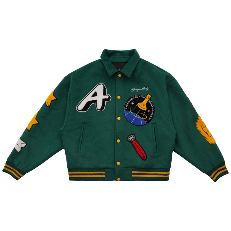 A FEW GOOD KIDS veste Baseball Homme Fusée Verte