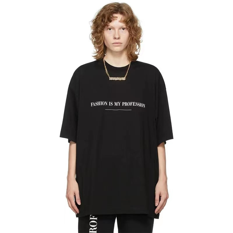 VETEMENTS T-shirt 'Fashion Is My Profession' noir