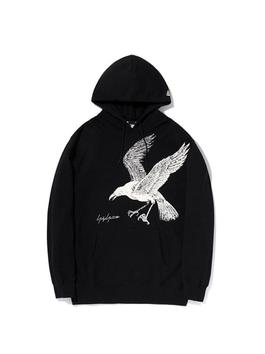 YOHJI YAMAMOTO Crow sweat à capuche imprimé à capuche pulls Owens pulls unisexe