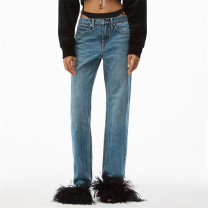 ALEXANDER WANG Jean à superposition de bikini bleu