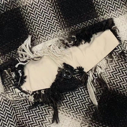 MIHARA YASUHIRA MMY-Chemise à Carreaux Noir et Blanc  Silhouette Endommagée et Érosion